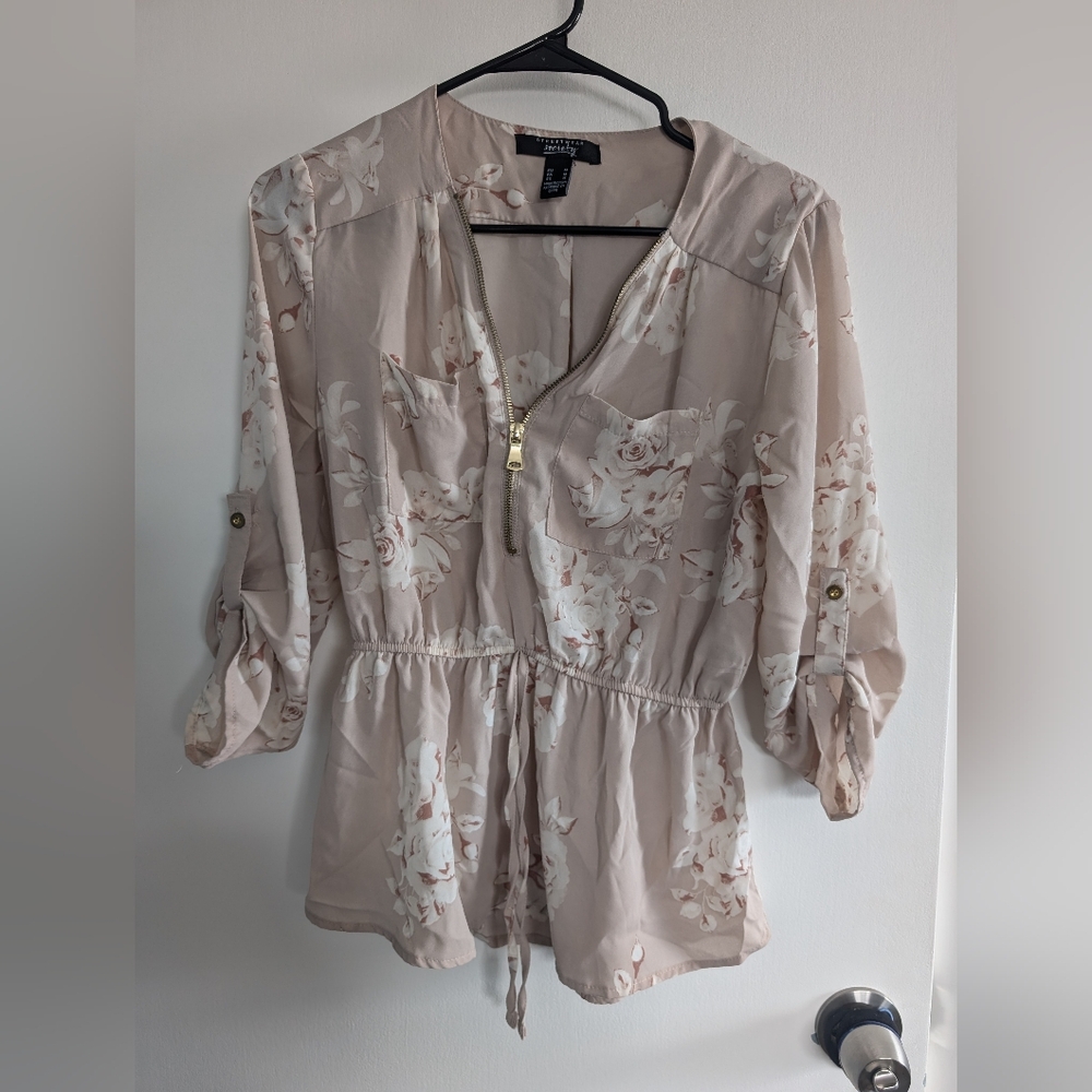 Streetwear Society Floral Blouse with Zipper